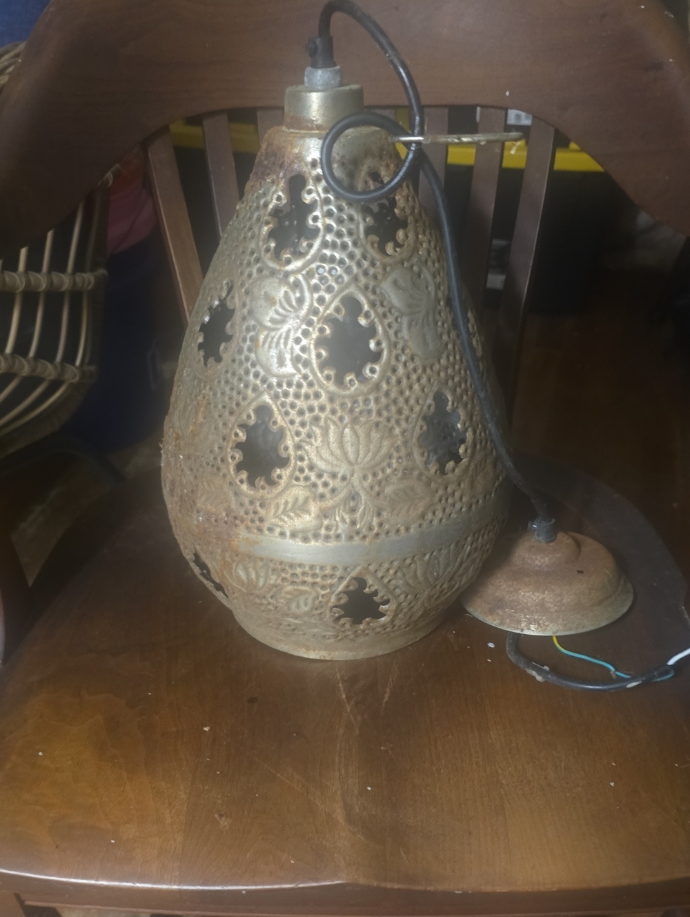 1920s Metal Moroccan Hanging Light